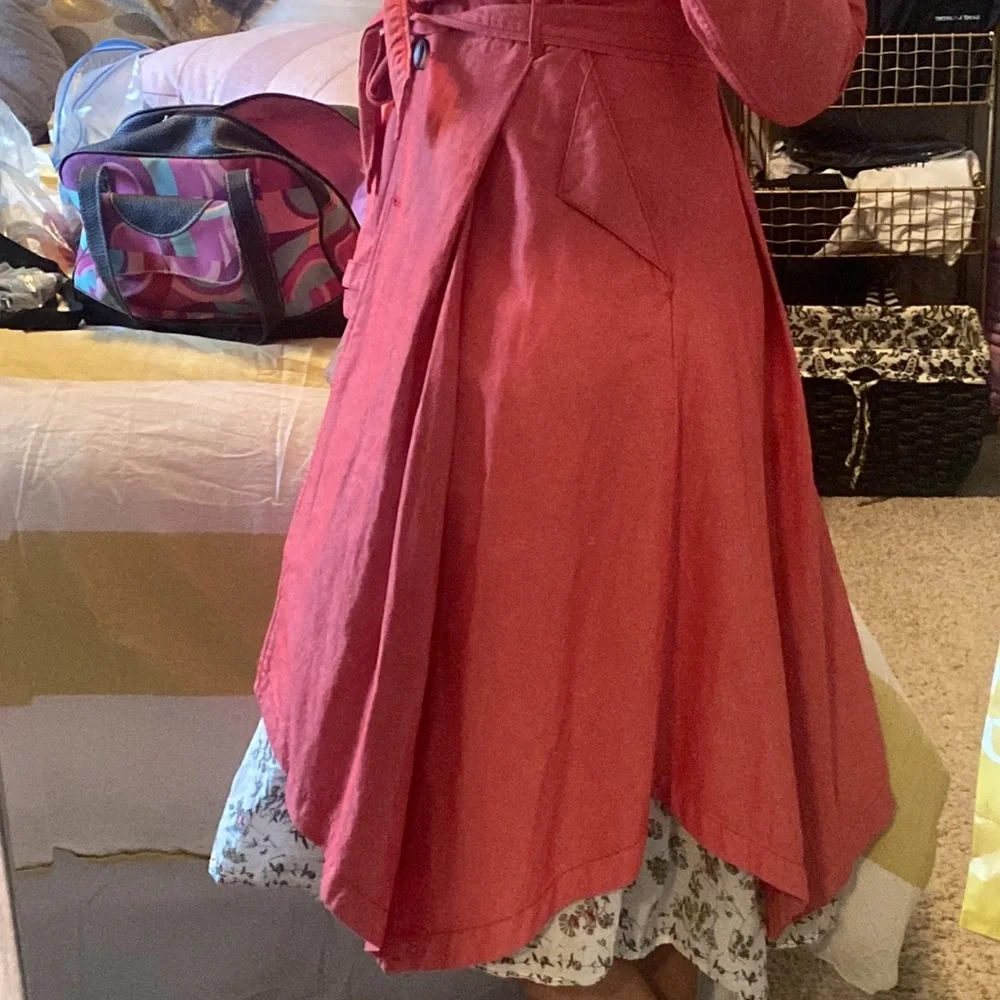 Anthropologie washed red trench coat